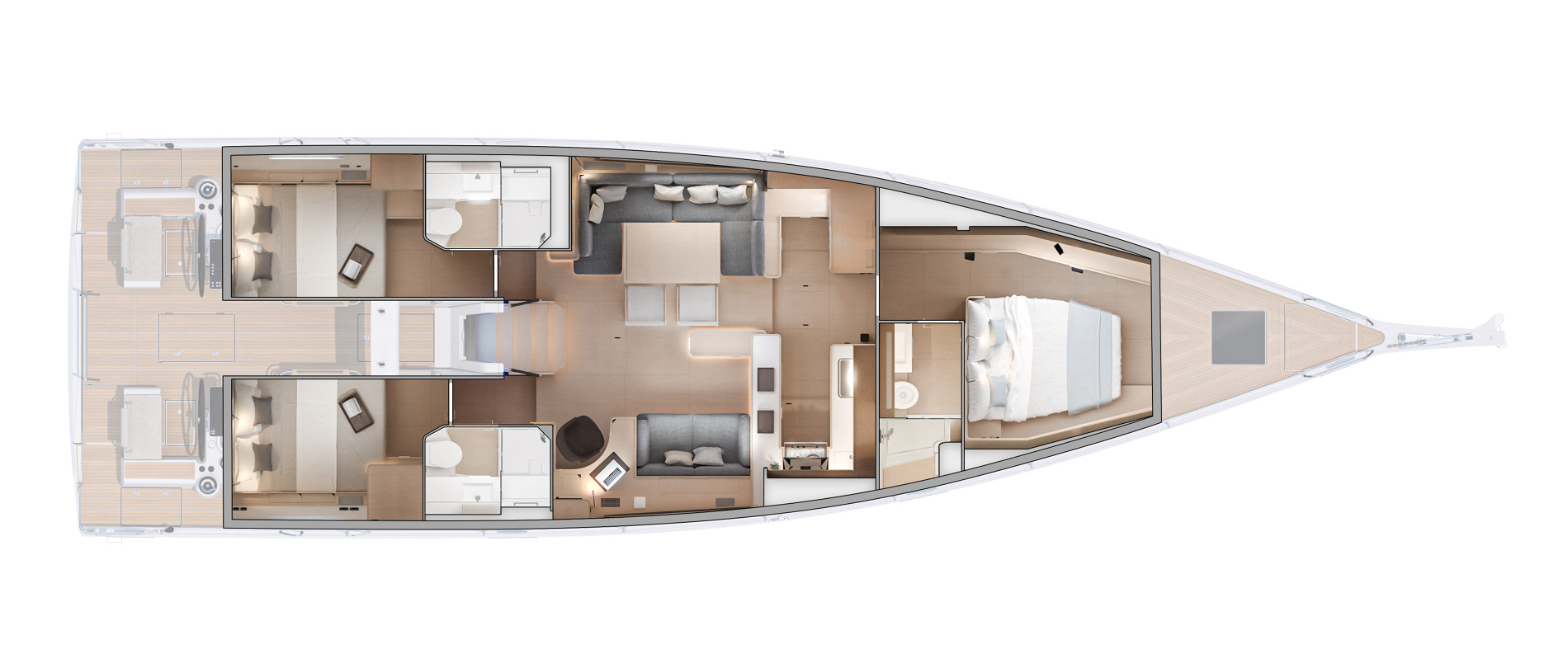 Oceanis yacht 60 interiör layout